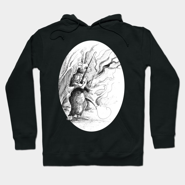 Warrior mouse illustration 27/12/23 - vintage medieval fantasy inspired art and designs Hoodie by STearleArt